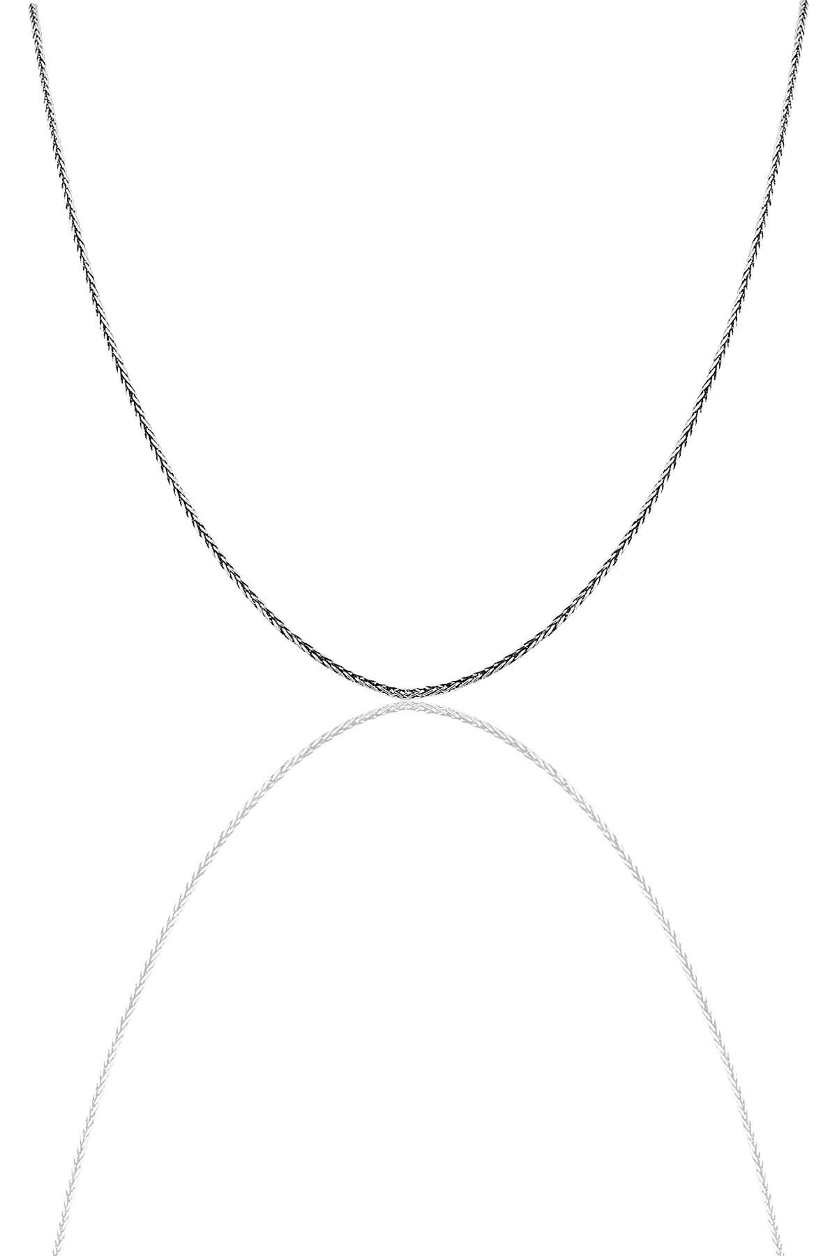 Gümüş 55 cm oksitli tilki kuyruğu zincir SGTL11628