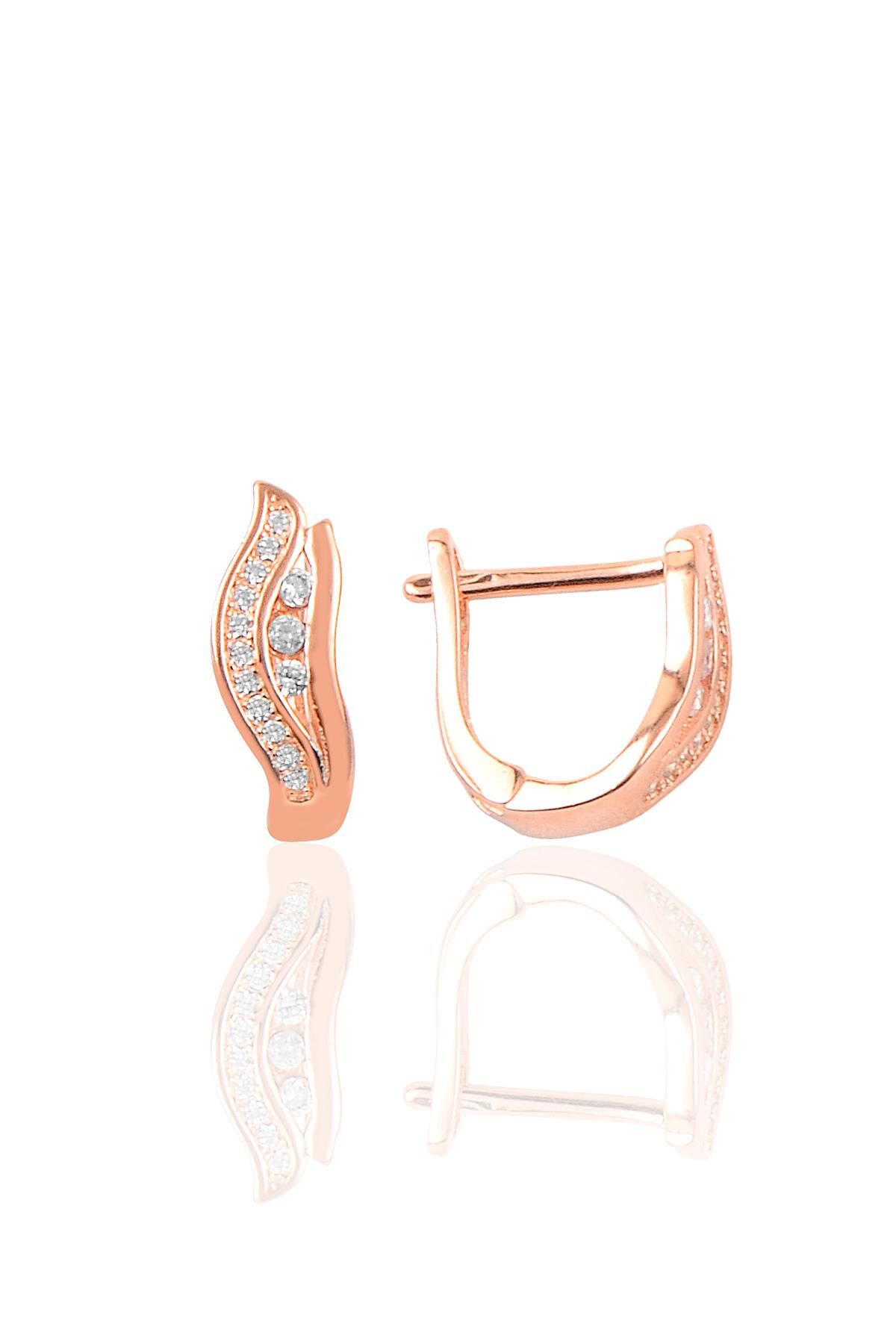 Gümüş zirkon taşlı J küpe SGTL9190