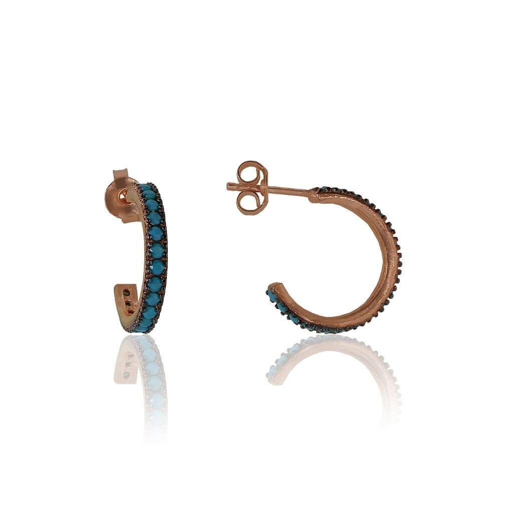 turkuaz taşlı tamtur küpe SGTL4205