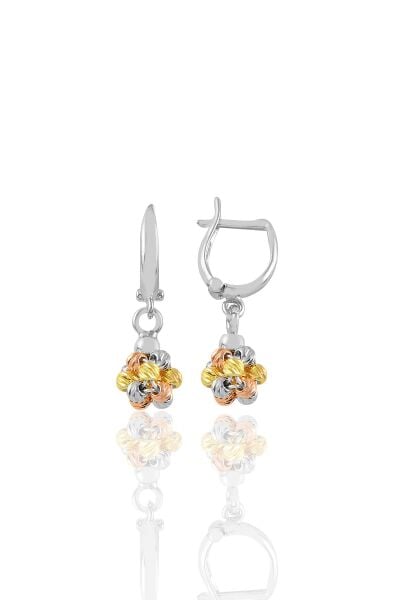 Gümüş altın yaldızlı, rodaj ve rose renkli dorissa dorica top küpe SGTL11345KUPE