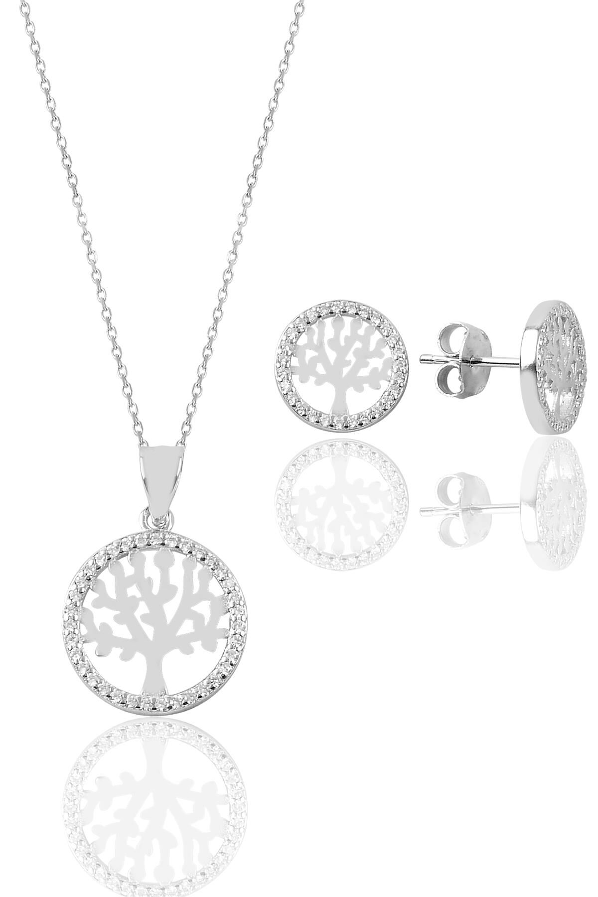 Gümüş hayat ağaçı ikili set SGTL9079