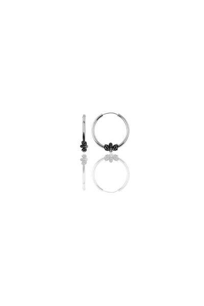 Gümüş 12 mm mini  işlemeli halka küpe SGTL11289RODAJ