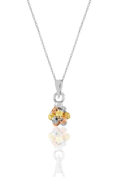 Gümüş altın yaldızlı, rodaj ve rose renkli dorissa dorica top kolye SGTL11345KOLYE