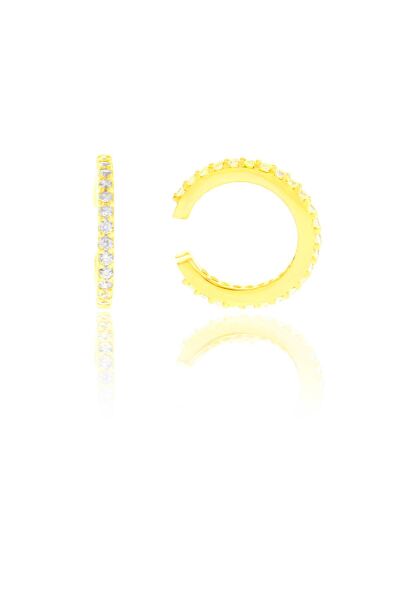 Gümüş altın yaldızlı zirkon taşlı tekli kıkırdak küpe SGTL10571GOLD