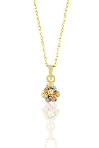 Gümüş altın yaldızlı, rodaj ve rose renkli dorissa dorica top kolye SGTL11344KOLYE