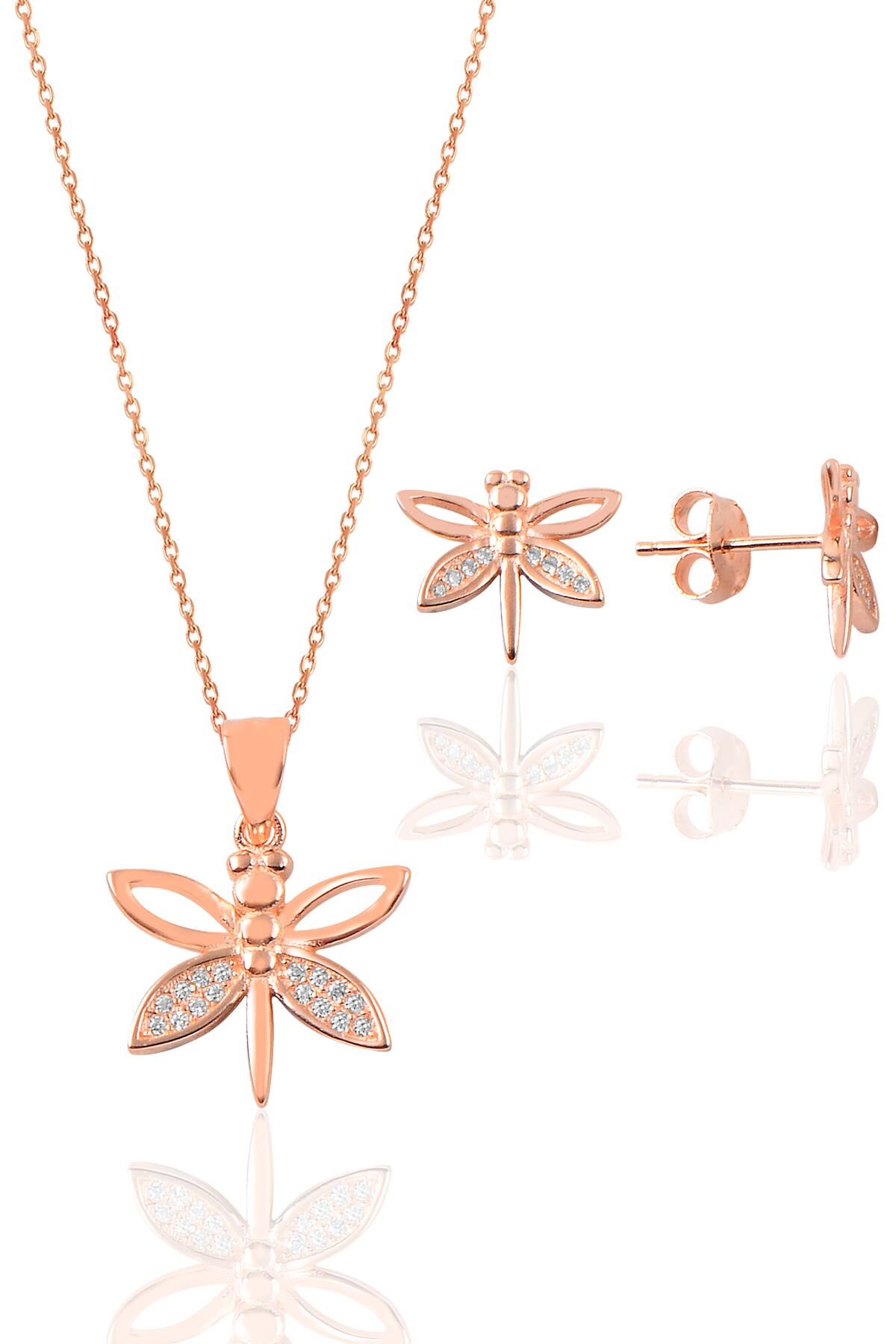 Gümüş rose yusufçuk modeli ikili set SGTL9086