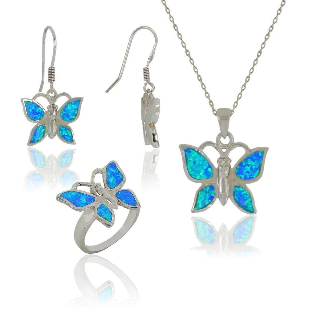 opal taşlı kelebek set SGTL4859