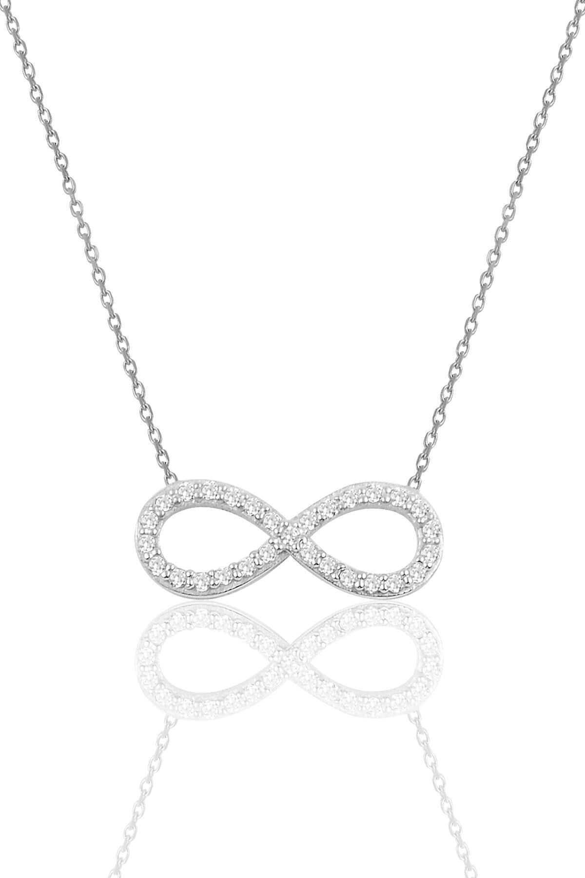 Gümüş sonsuzluk kolye SGTL10048RODAJ