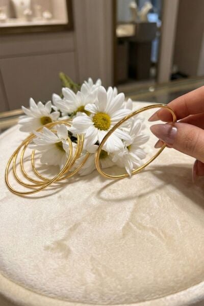 925 Ayar Gümüş Bilezik 1 ADET Altın Kaplama Ajda Model Bilezik - Yatırımlık Şık ve Zarif Tasarım