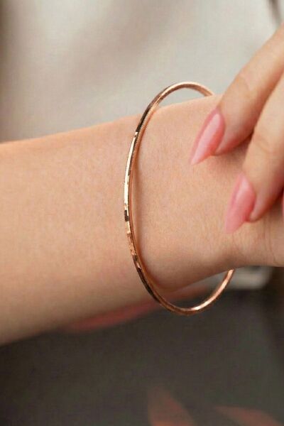 925 Ayar Gümüş Bilezik 1 ADET Altın Kaplama Ajda Model Bilezik - Yatırımlık Şık ve Zarif Tasarım