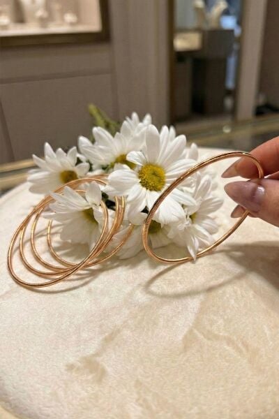 925 Ayar Gümüş Bilezik 1 ADET Altın Kaplama Ajda Model Bilezik - Yatırımlık Şık ve Zarif Tasarım