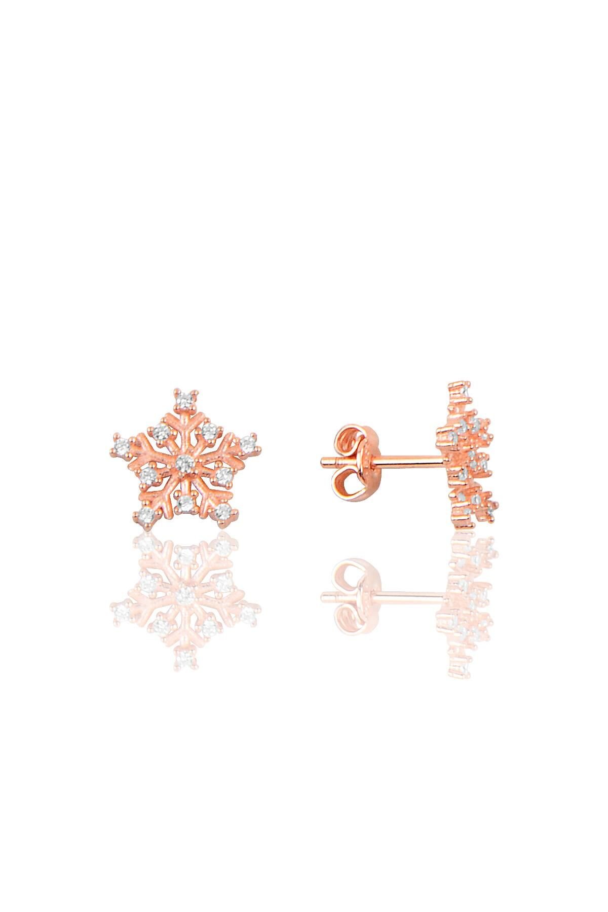 Gümüş kartanesi küpe SGTL10049ROSE