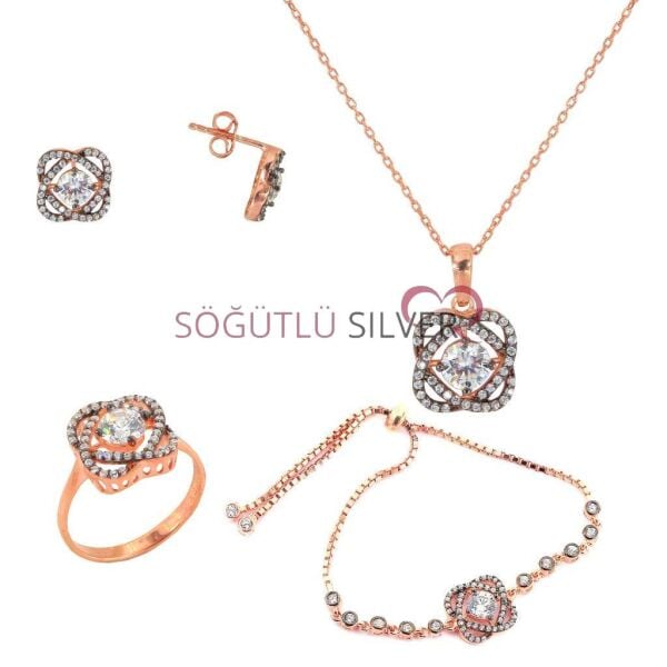Gümüş taşlı dörtlü takım SGTL4862
