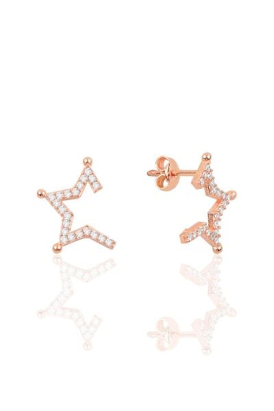 Gümüş yarım yıldız küpe SGTL10050ROSE