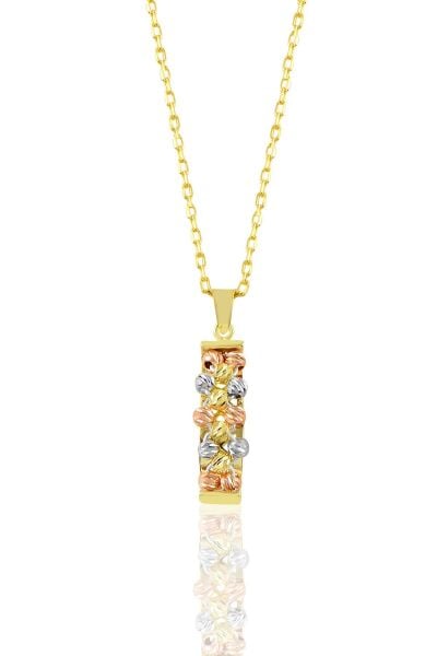 Gümüş altın yaldızlı, rodaj ve rose renkli dorissa dorica kolye SGTL11342KOLYE