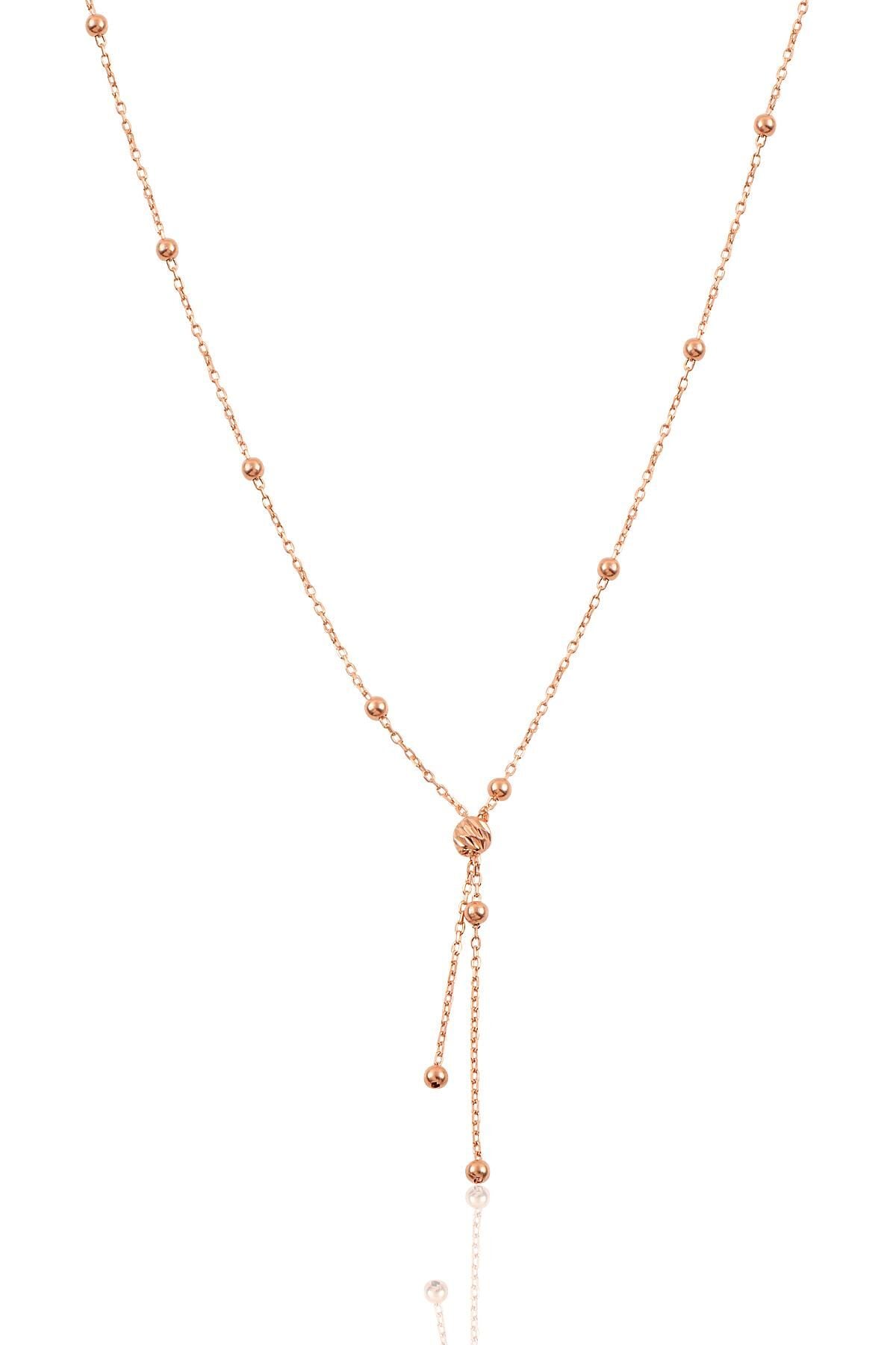Gümüş rose italyan toplu tasarım kolye SGTL11334ROSE