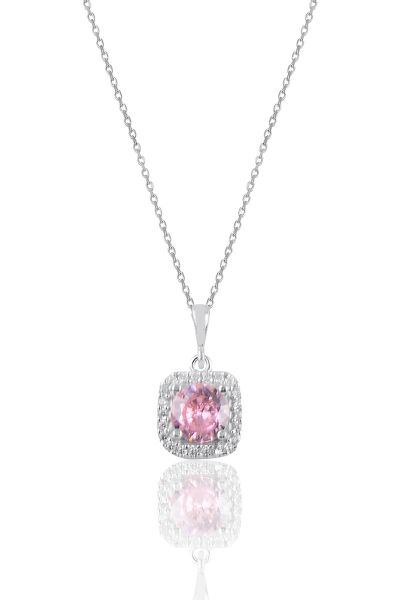 Gümüş rodyumlu pembe taşlı kare üçlü set SGTL10762PEMBE