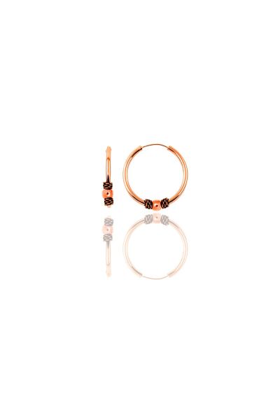 Gümüş rose 14 mm toplu halka küpe SGTL11280ROSE