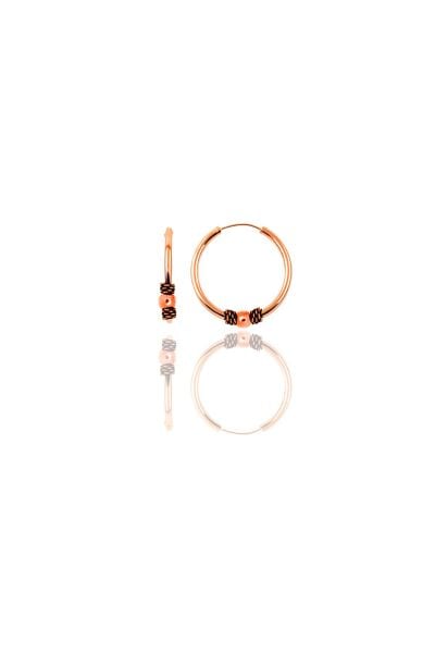 Gümüş rose 14 mm toplu halka küpe SGTL11280ROSE