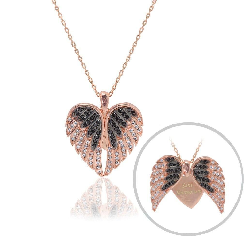 kanatlı kalp kolye SGTL4224