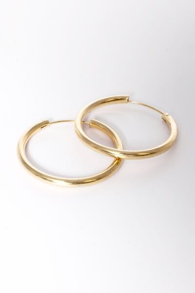925 ayar gümüş küpe altın yaldızlı büyük boy halka küpe SGTL13150GOLD