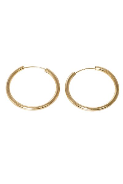 925 ayar gümüş küpe altın yaldızlı büyük boy halka küpe SGTL13150GOLD