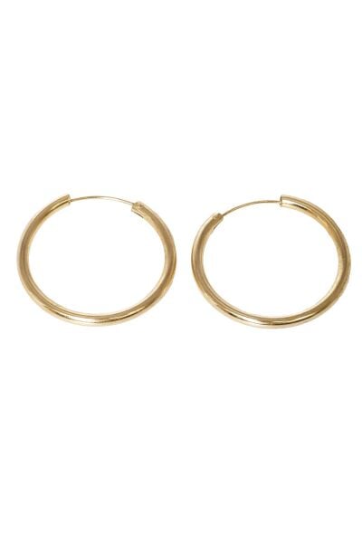 925 ayar gümüş küpe altın yaldızlı büyük boy halka küpe SGTL13150GOLD