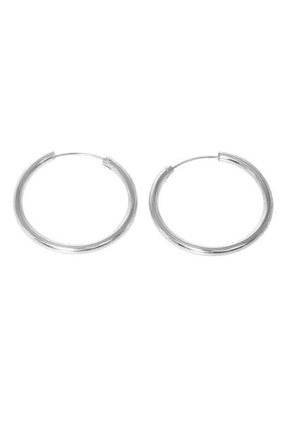 925 ayar gümüş küpe rodyumlu büyük boy halka küpe SGTL13150RODAJ