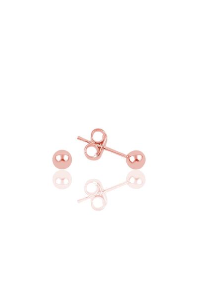 Gümüş rose 3 mm gümüş top küpe SGTL11479ROSE