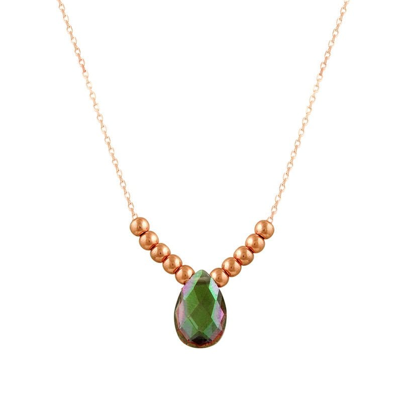 Mistik topaz taşlı damla kolye SGTL7422