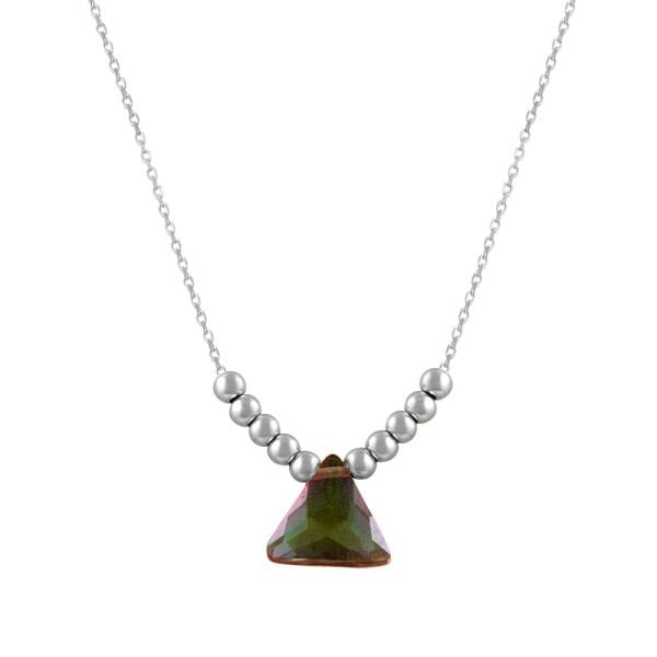 Mistik topaz taşlı üçgen kolye SGTL7423