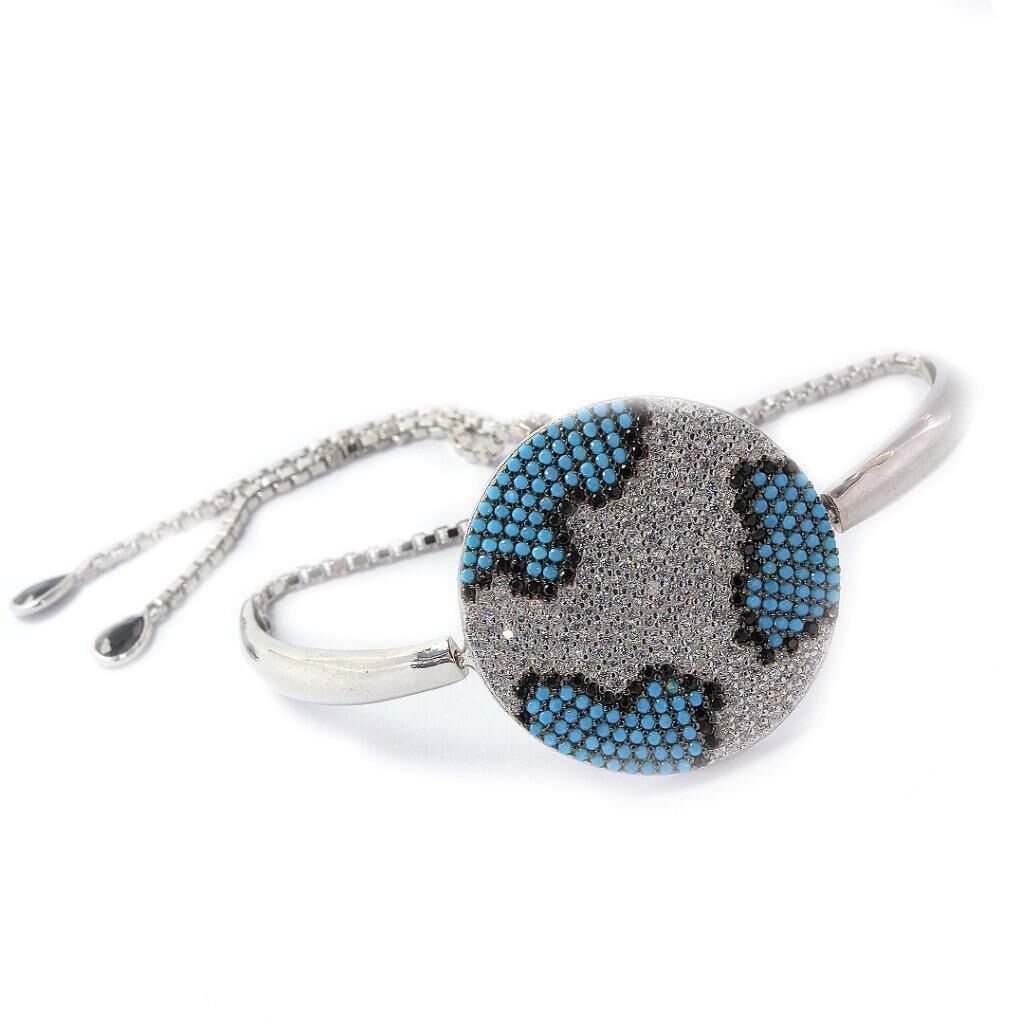 turkuaz taşlı asansörlü bileklik SGTL4227