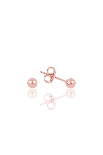 Gümüş rose 4 mm gümüş top küpe SGTL11478ROSE