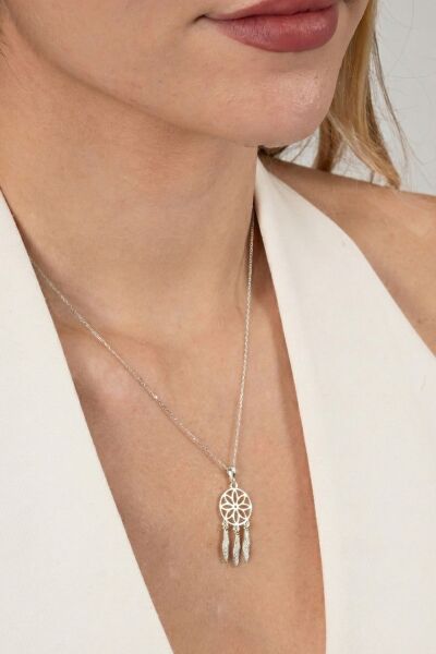 Gümüş beyaz altın rodyumlu düş kapanı kolye SGTL11331RODAJ