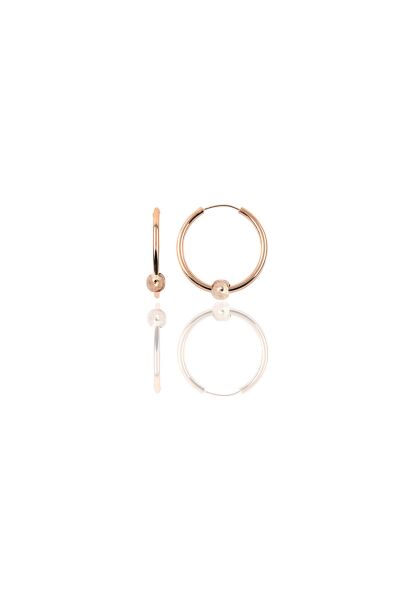 Gümüş rose 14 mm sade toplu halka küpe SGTL11278ROSE