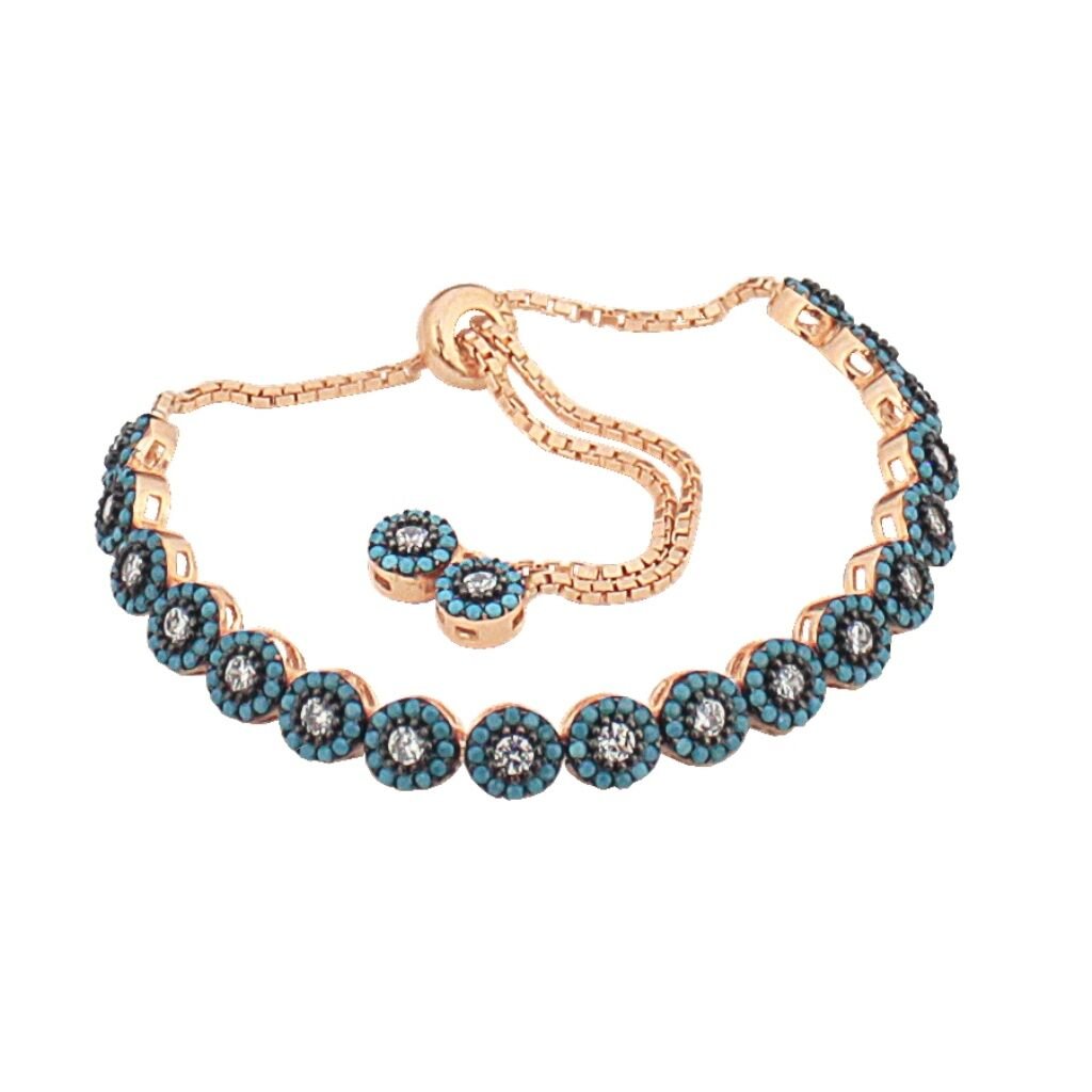elmas montürlü nano turkuaz taşlı bileklik SGTL2611