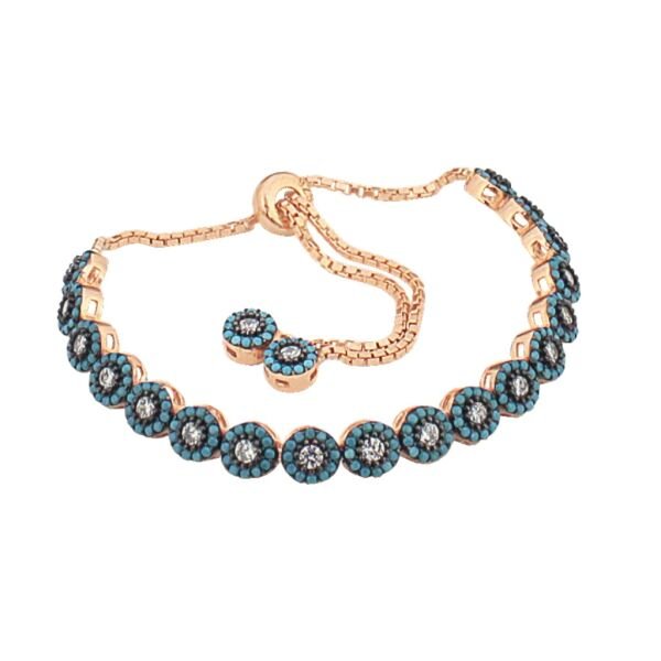 elmas montürlü nano turkuaz taşlı bileklik SGTL2611