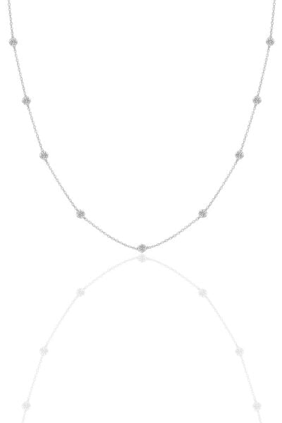 Gümüş rodyumlu zirkon sıra taşlı kolye SGTL12409RODAJ