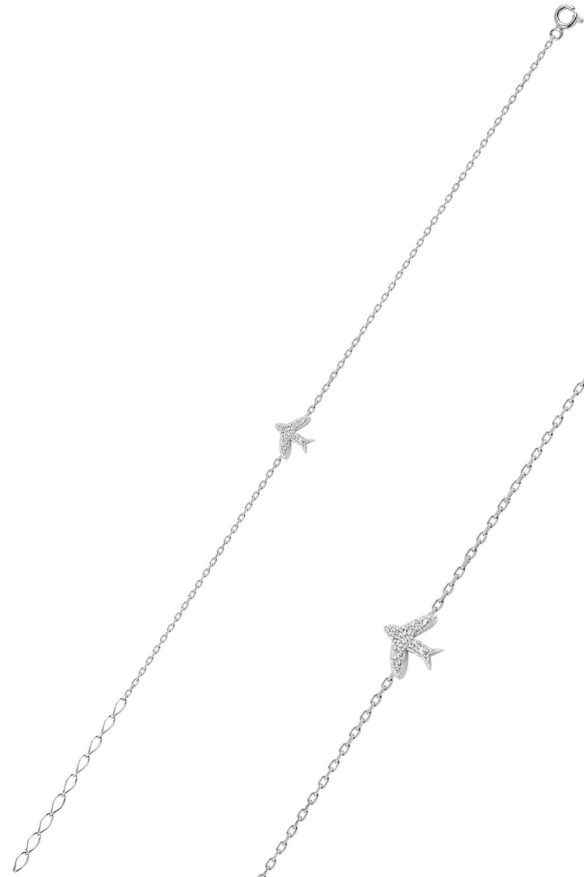 Gümüş rodyumlu kırlangıç modeli bileklik  SGTL10159KIR