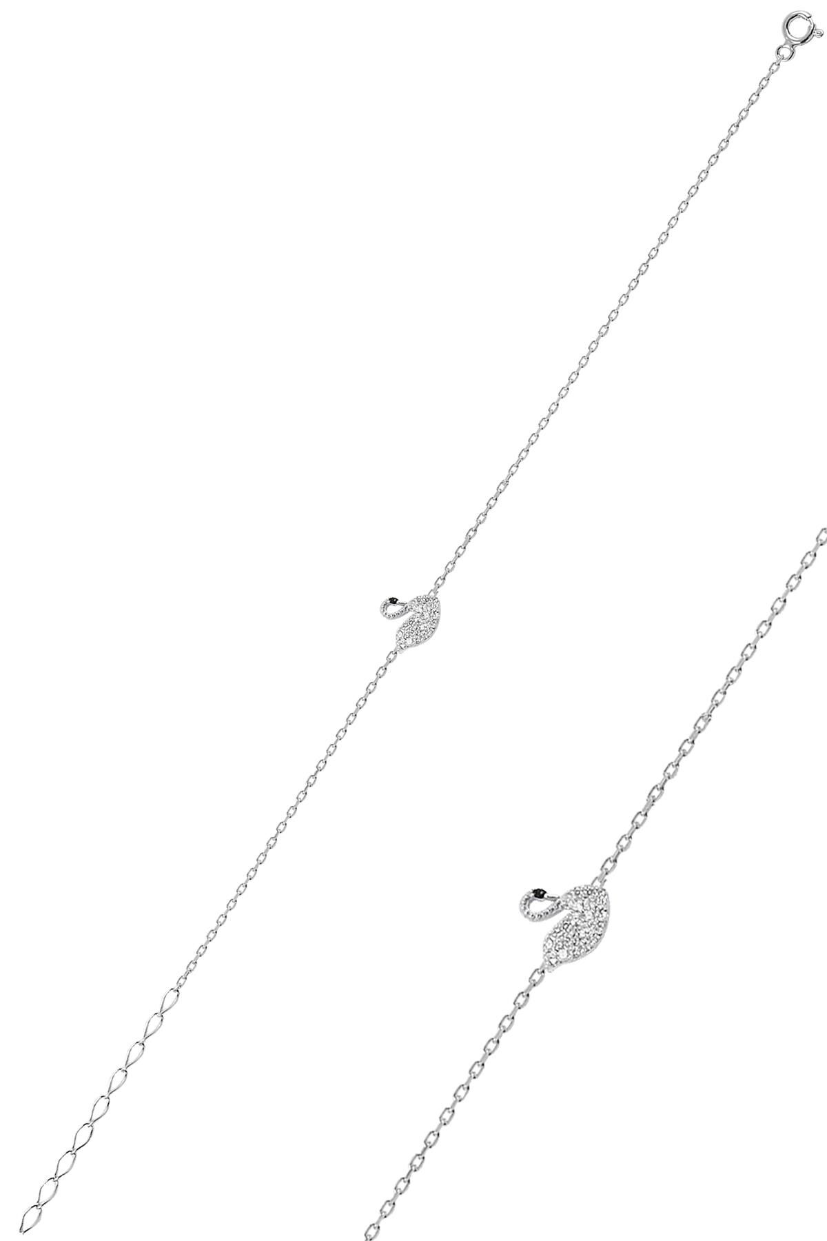 Gümüş rodyumlu kuğu modeli bileklik  SGTL10159KUGU