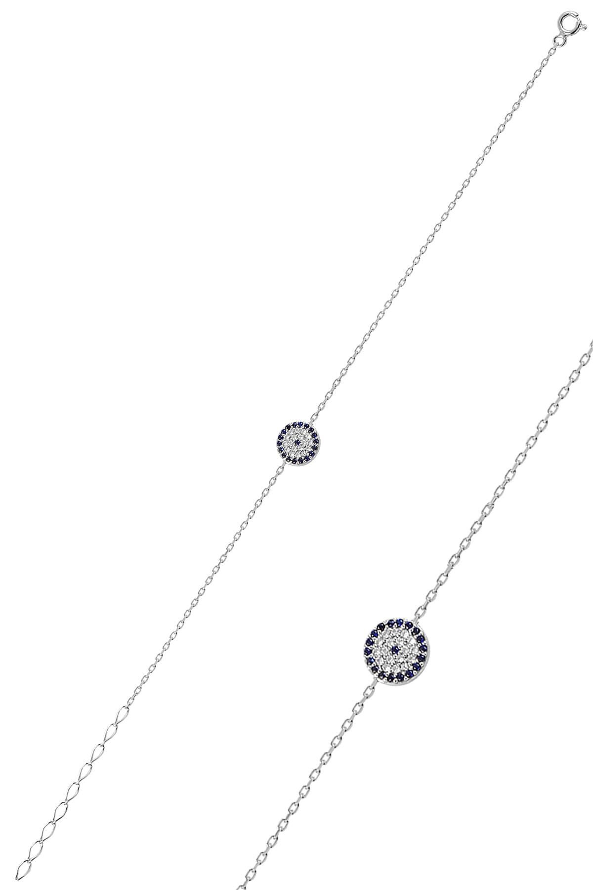 Gümüş rodyumlu nazarlı bileklik SGTL10159NAZAR