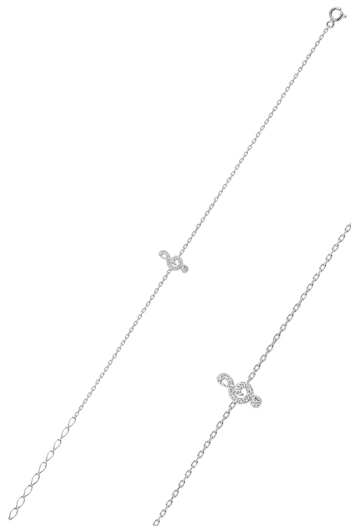 Gümüş rodyumlu sol anahtar modeli bileklik SGTL10159NOTA