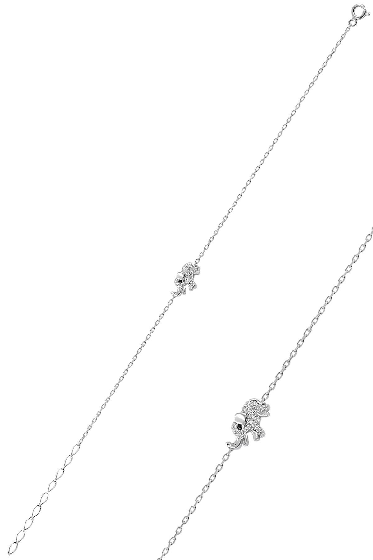 Gümüş rodyumlu fil modeli bileklik SGTL10159YENİFİL