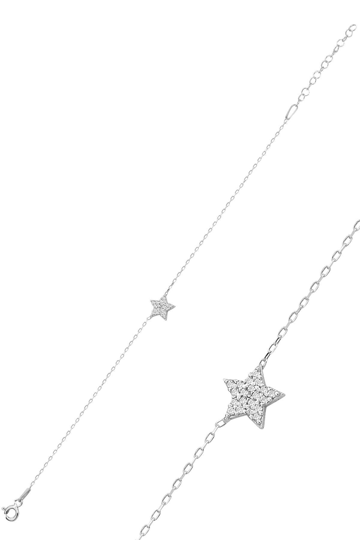 Gümüş rodyumlu yıldız modeli bileklik SGTL10159YLDZ