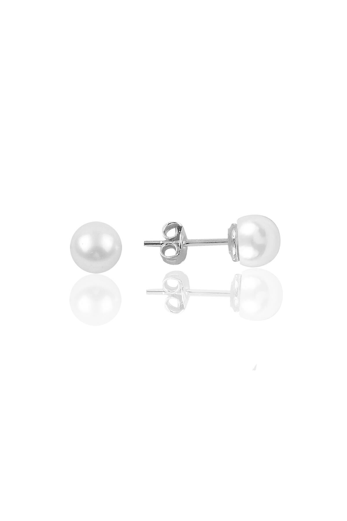 Gümüş  6 mm inci küpe SGTL11804RODAJ