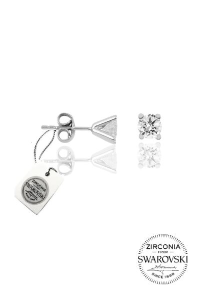 Gümüş Swarovski tek taş küpe SGTL20504