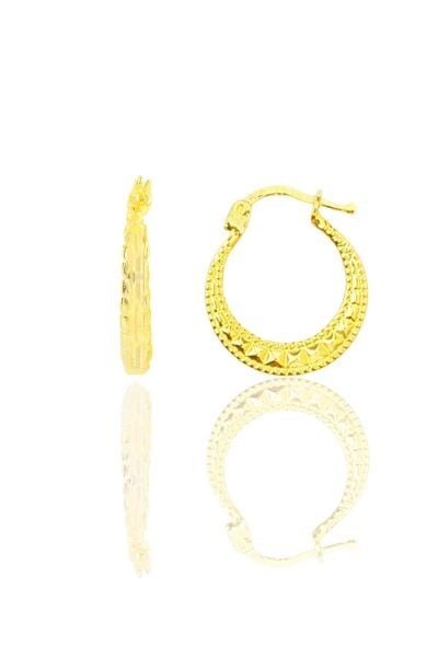 Gümüş altın yaldızlı dilimli şarnel küpe SGTL11803GOLD