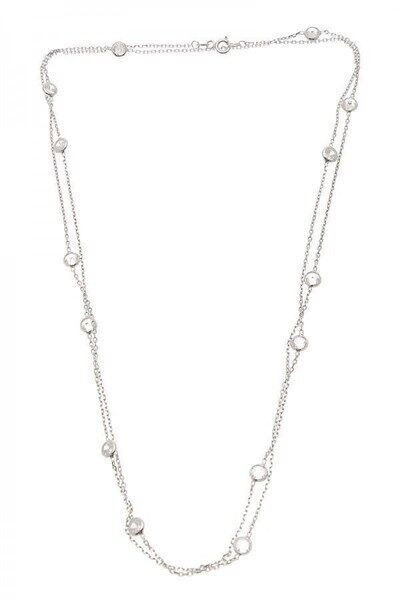 Gümüş rodyumlu sıra taşlı kolye kolye5423