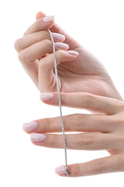 Gümüş beyaz altın rodajlı pırlanta modeli zirkon taşlı su yolu bieklik  SGTL11320RODAJ