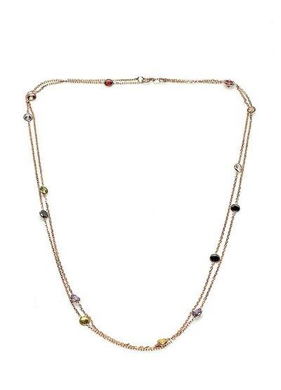 ROSE RENKLİ TAŞLI KOLYE kolye5421